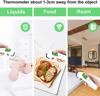 Non-contact thermometer with replaceable battery compartment