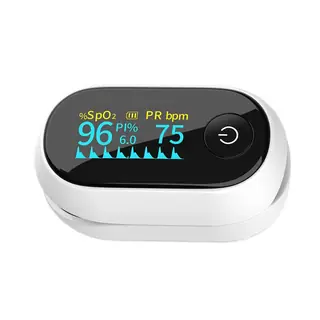 Fingertip oximeter battery compartment with AAA batteries