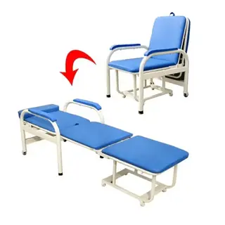 Folding ward chair in the upright seated position