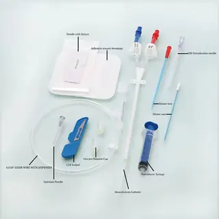 Hemodialysis catheter kit components