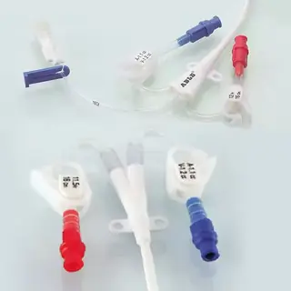 Tunneled hemodialysis catheter with Dacron cuff