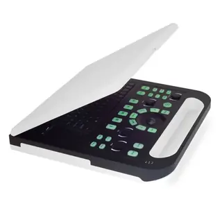 Colour Doppler ultrasound control panel and display