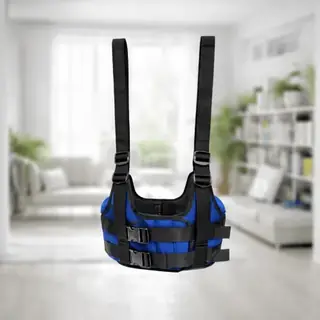 Lumbar traction belt adjustment straps and fastening