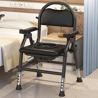 Commode chair folded flat for storage