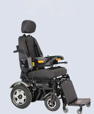 Electric wheelchair in reclining position
