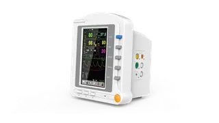 Patient monitor showing ECG SpO2 and NIBP waveforms
