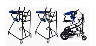 Gait training frame adjustment hardware and base