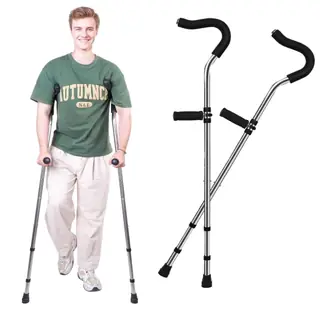 Enlarged wear-resistant rubber tip on the crutch base