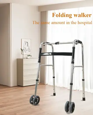 Walking aid frame folded for storage