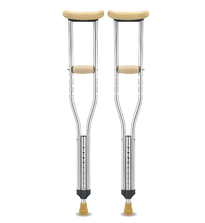Aluminium alloy underarm crutches with padded underarm rests