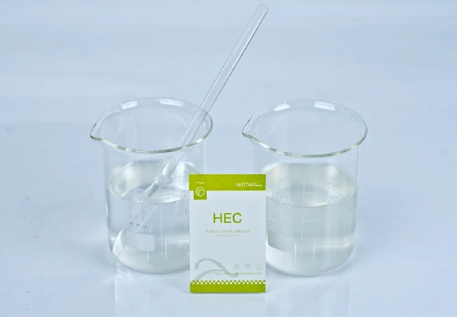 Food additive Hydroxyethyl cellulose sample prepared for viscosity testing