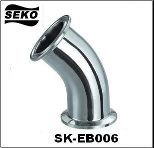 Sanitary clamp elbow SK-EB006 at 45 degrees