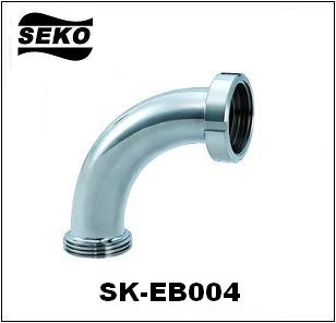 Sanitary elbow SK-EB004 with clamp and threaded ends