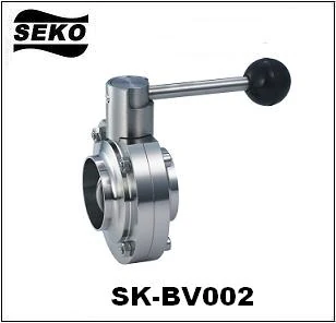 Sanitary butterfly valve SK-BV002 with weld ends
