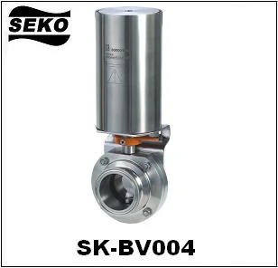 Pneumatically actuated sanitary butterfly valve SK-BV004