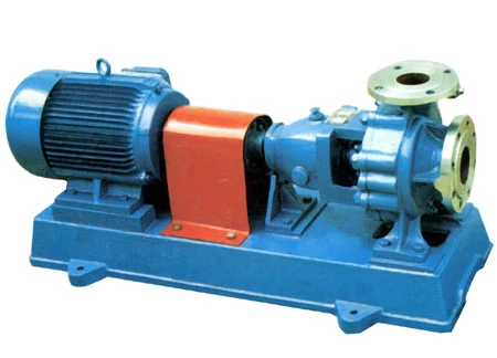 SKS horizontal water pump with coupling guard and motor on a baseplate