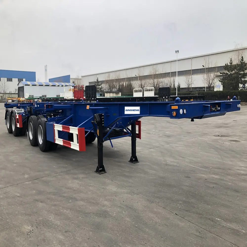 SINOHENG skeletal container tipper semi-trailer with twist lock frame view 2