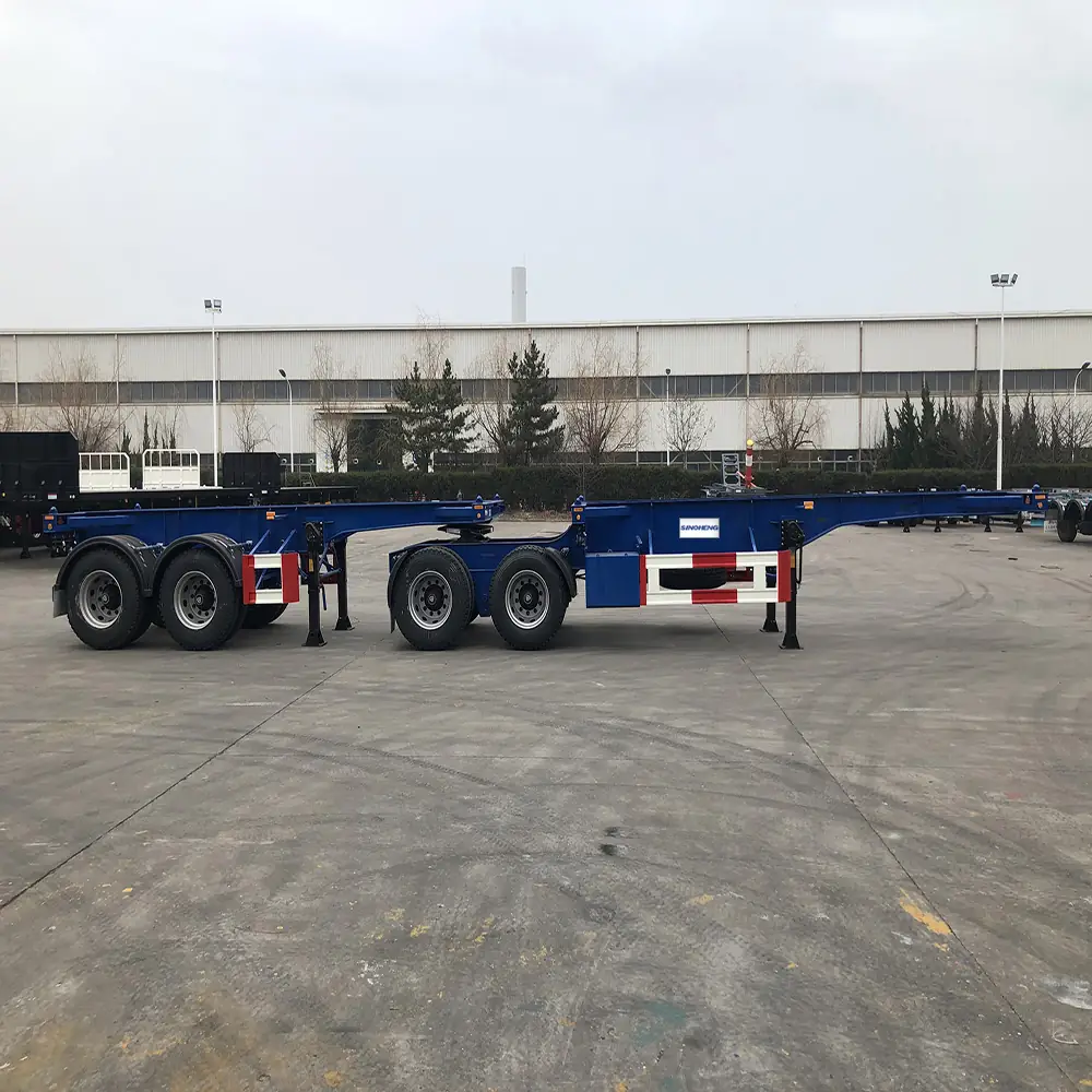 SINOHENG skeletal container tipper semi-trailer with twist lock frame view 3