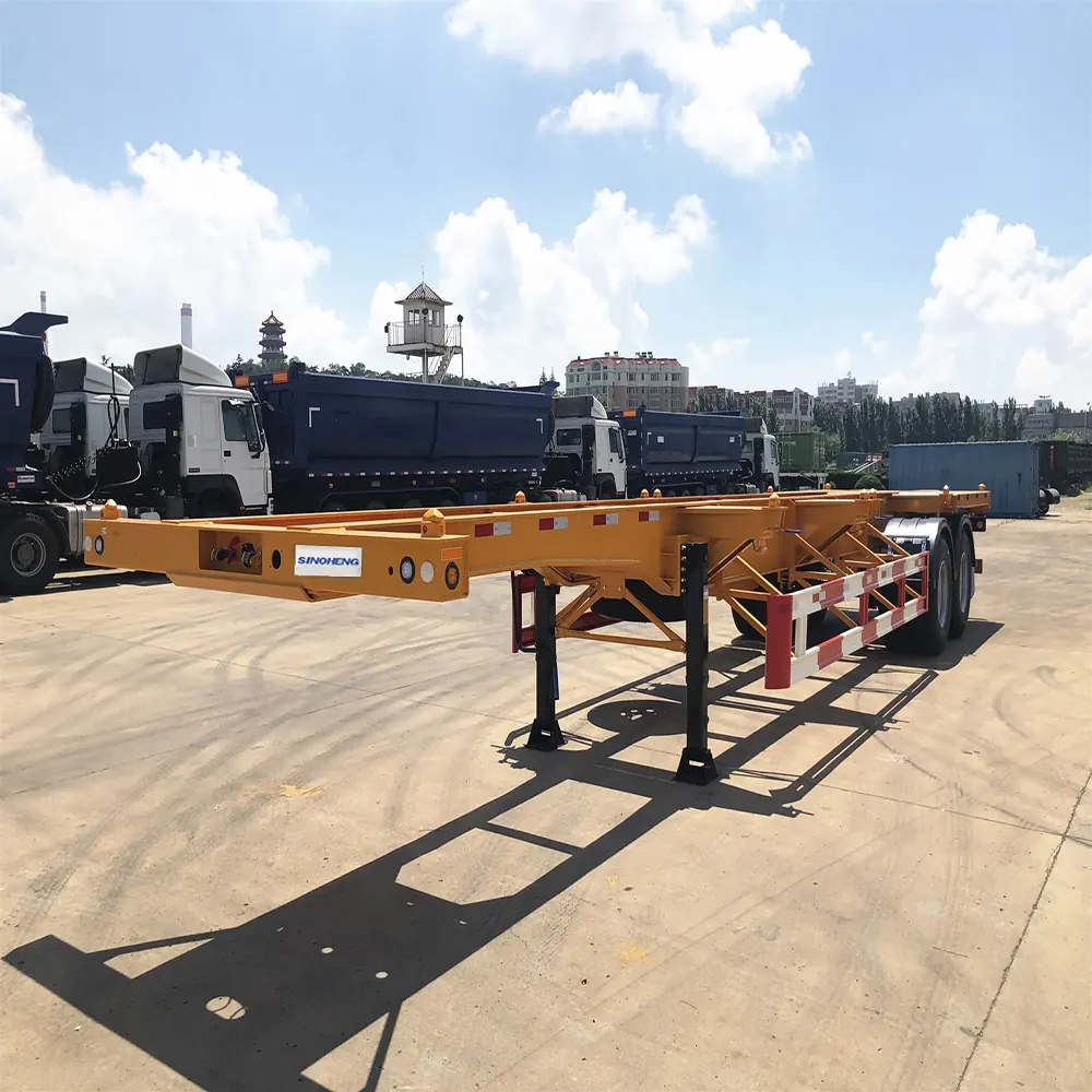 SINOHENG skeletal container tipper semi-trailer with twist lock frame view 4