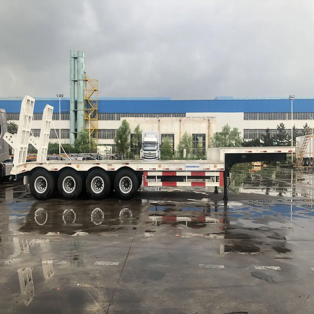 SINOHENG low bed low flatbed semi-trailer with 1100mm deck height view 4