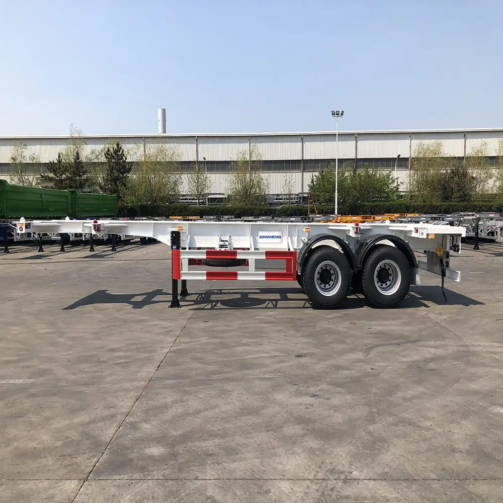 SINOHENG skeletal container tipper semi-trailer with twist lock frame view 5