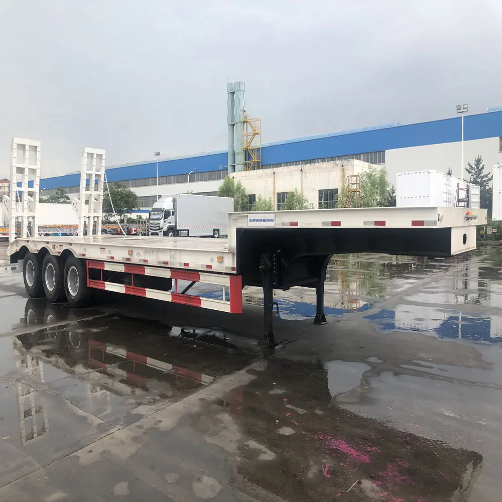 SINOHENG low bed low flatbed semi-trailer with 1100mm deck height view 5