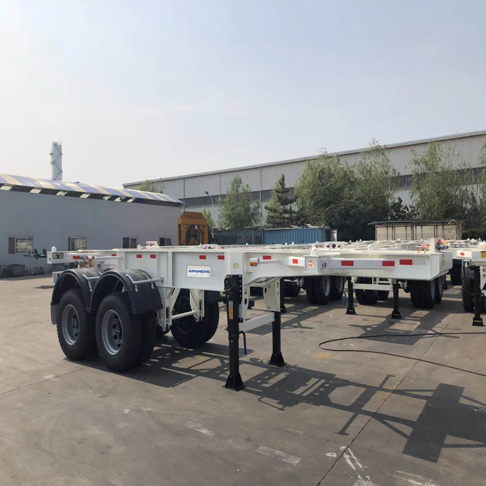 SINOHENG skeletal container tipper semi-trailer with twist lock frame