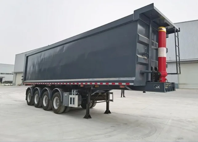 SINOHENG four-axle rear tipper dump semi-trailer with rectangular high-strength steel body view 6
