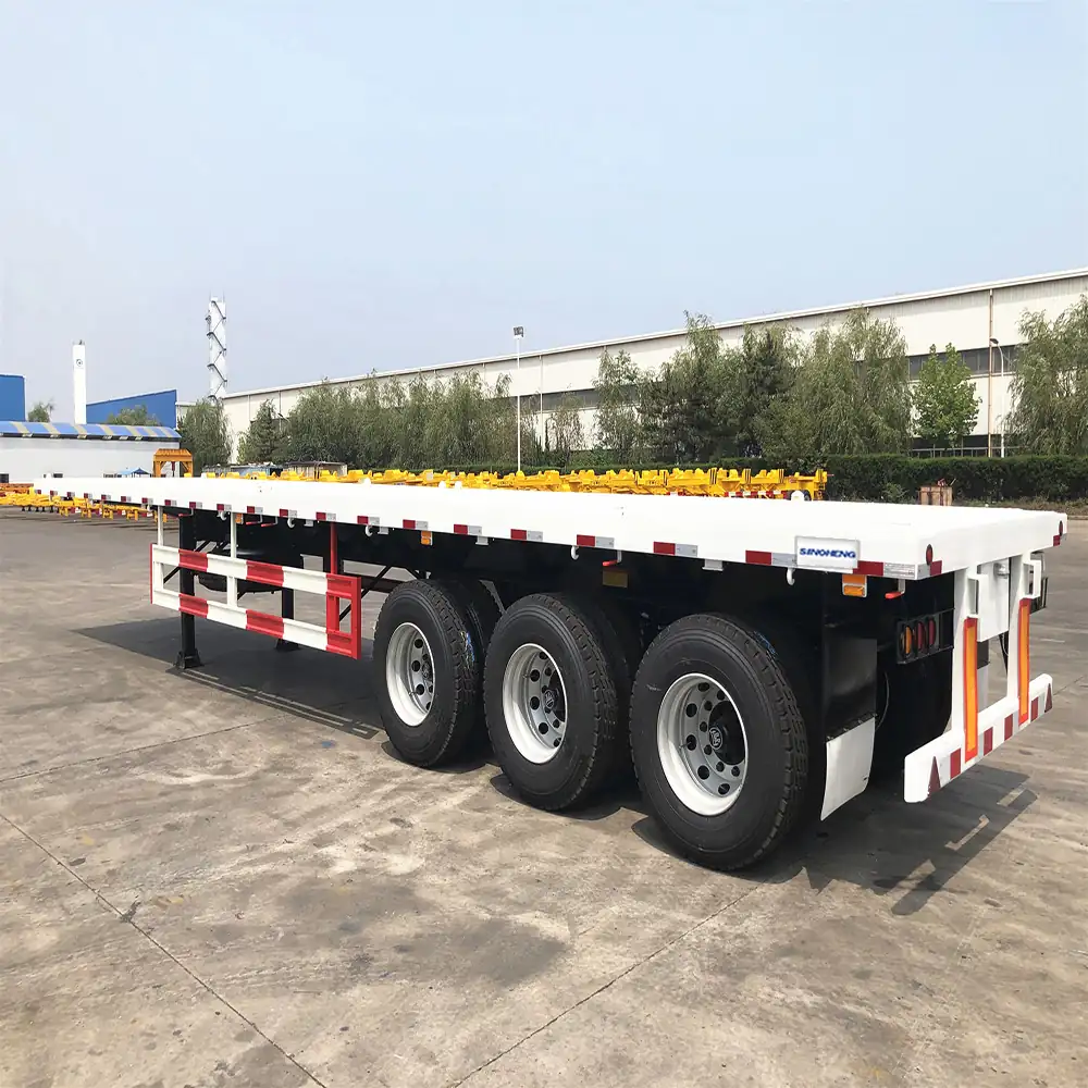 SINOHENG platform semi-trailer with hydraulic self loading tipping deck