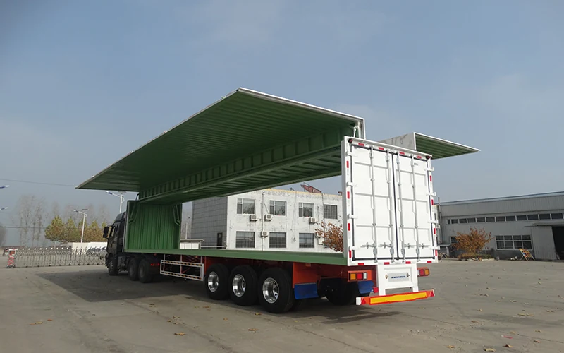 SINOHENG wingspan semi-trailer with hydraulic wing panels open for forklift loading