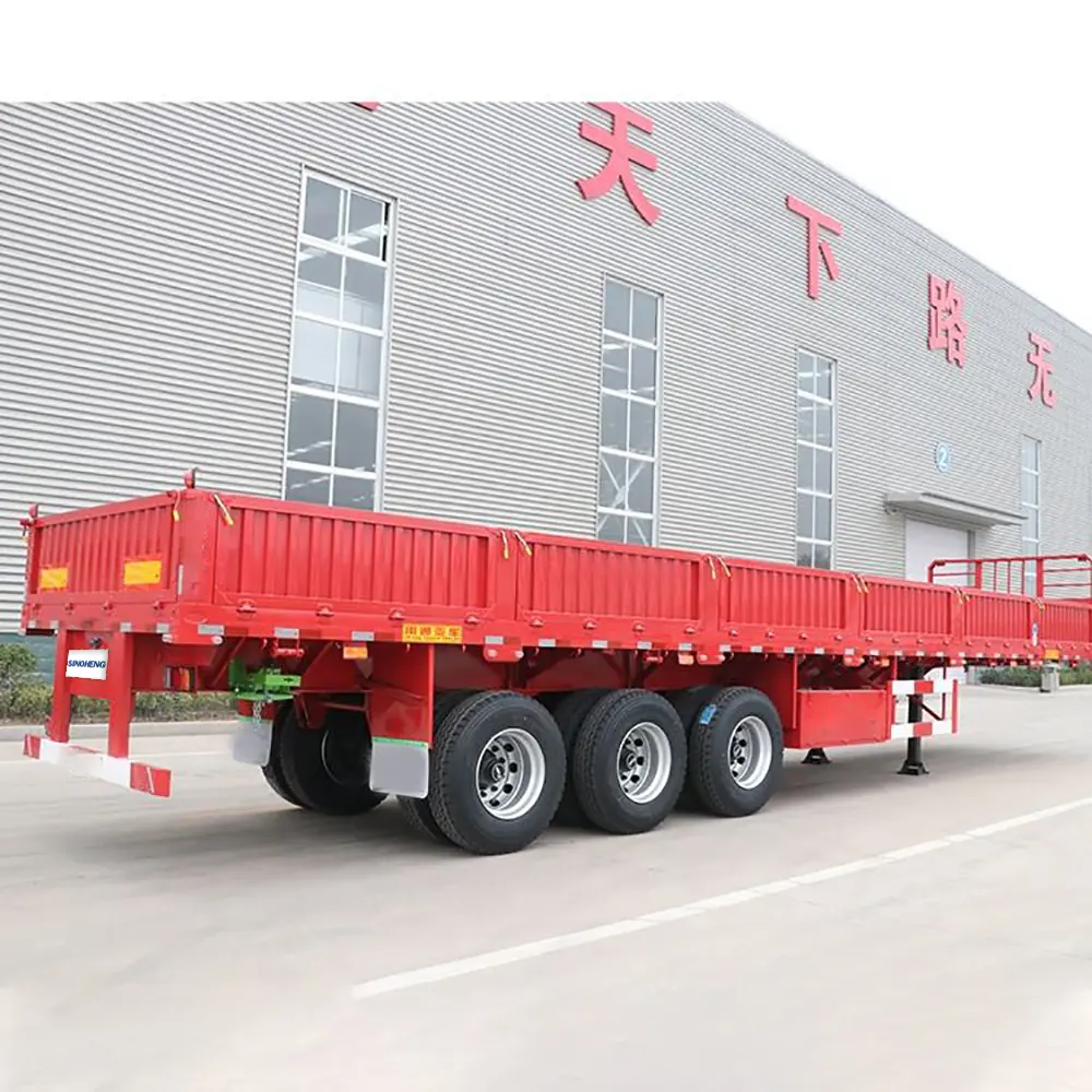 SINOHENG 13m drop side side tipper cargo semi-trailer tipping to one side view 2