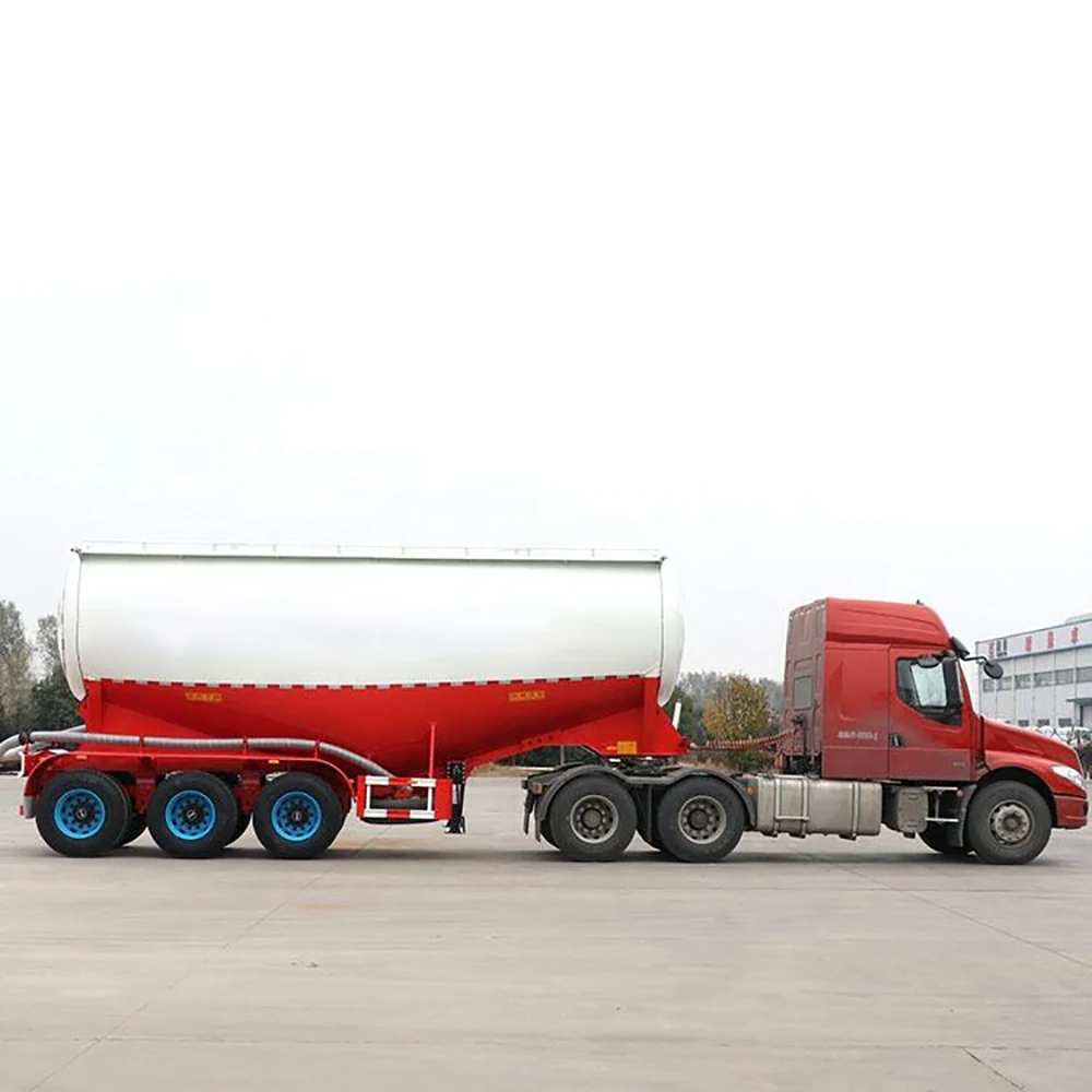 SINOHENG two-axle dry bulk cement powder tank semi-trailer view 3