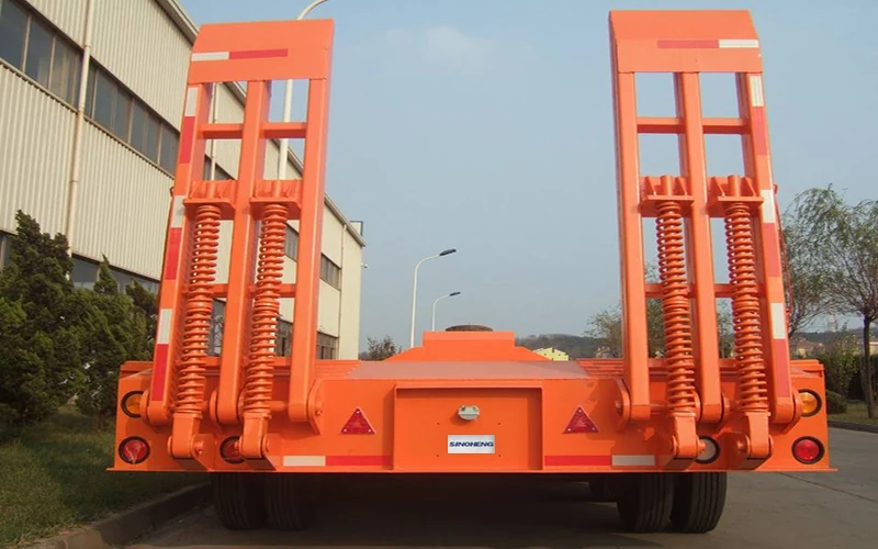 SINOHENG three axle extendable low bed semi-trailer with deck extended view 2