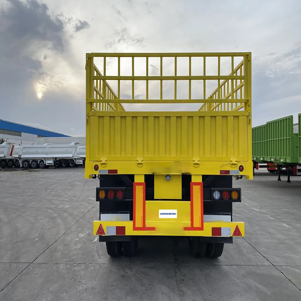 SINOHENG 40ft cargo semi-trailer with drop side walls loaded with palletised goods view 2