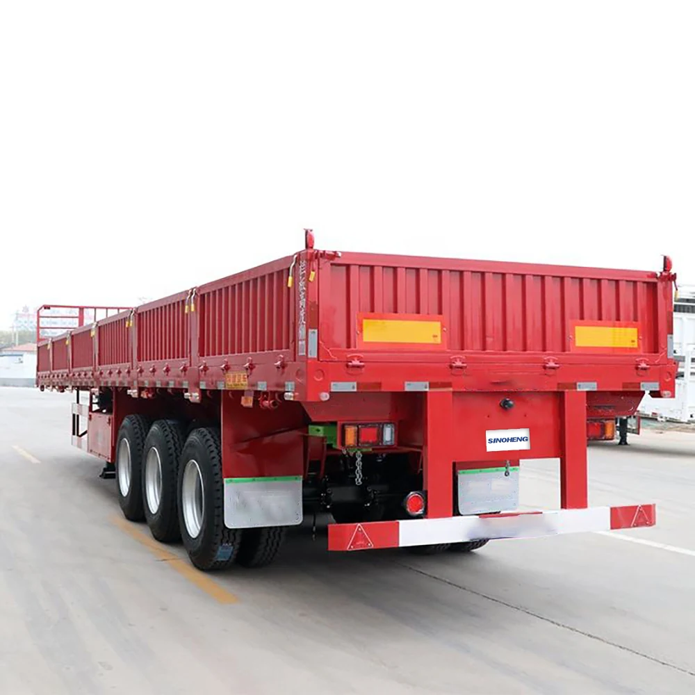 SINOHENG 13m drop side side tipper cargo semi-trailer tipping to one side