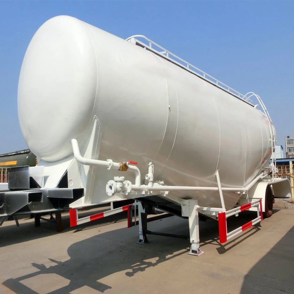 SINOHENG lime coal ash powder transport tank semi-trailer with discharge pipework view 2
