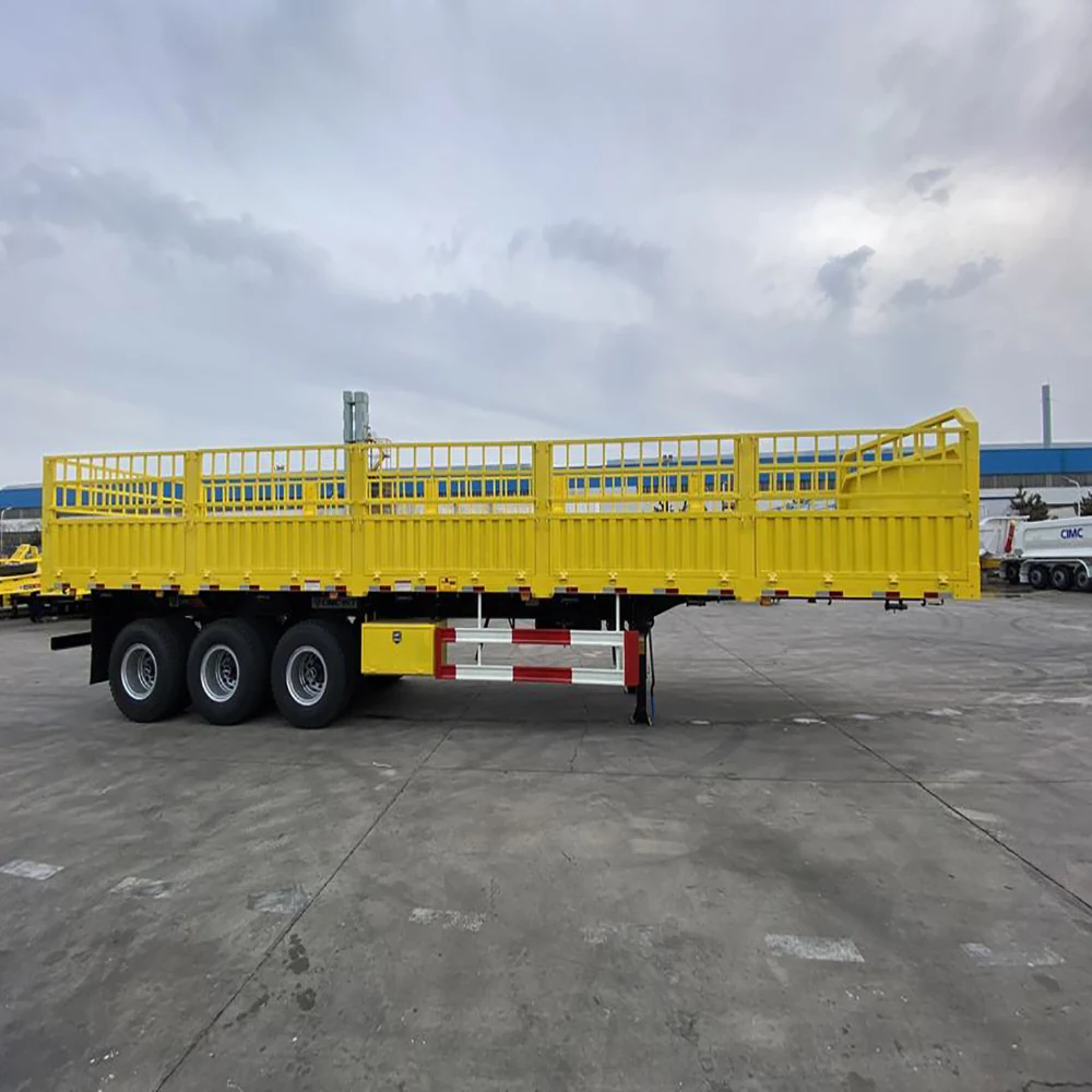 SINOHENG 40ft cargo semi-trailer with drop side walls loaded with palletised goods view 3
