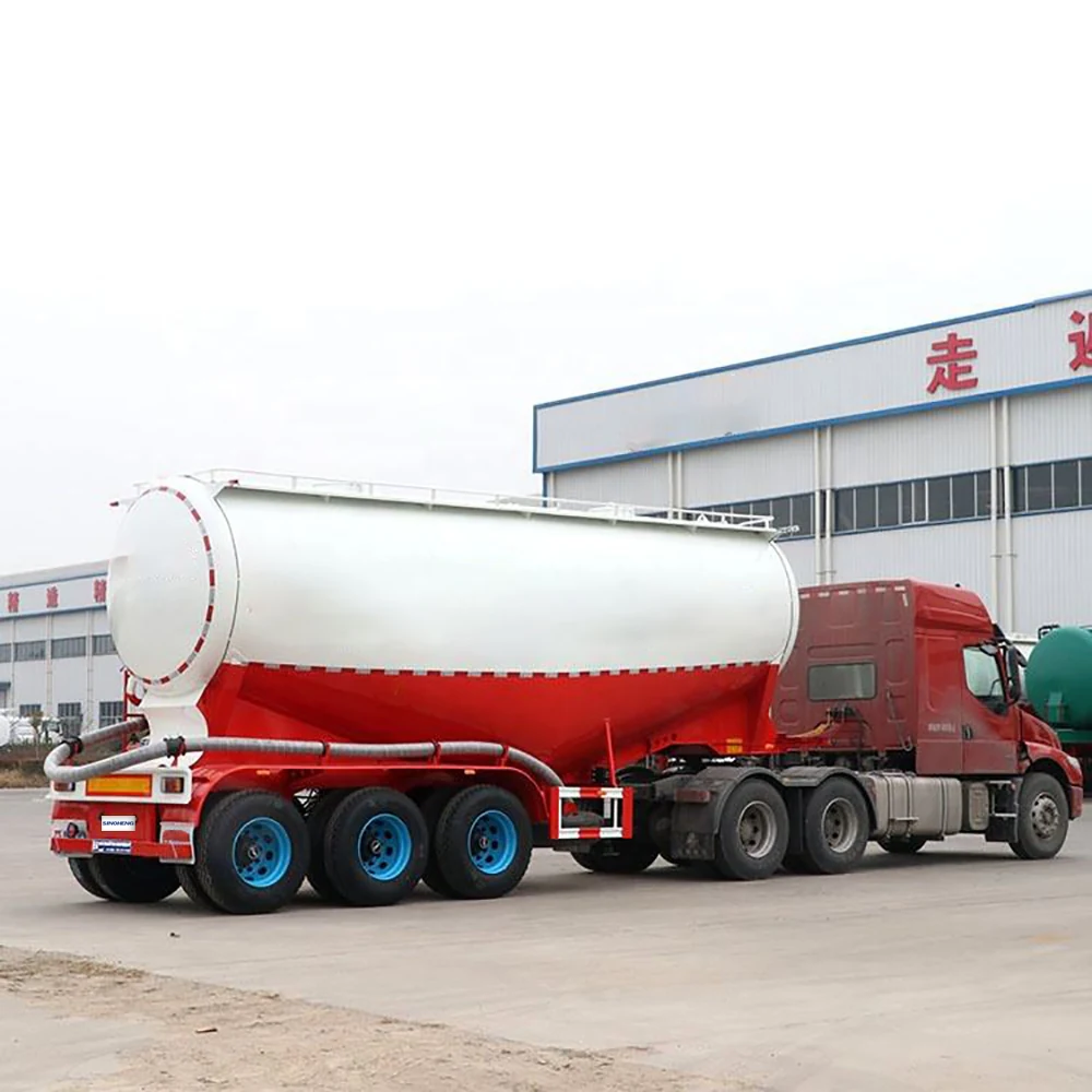 SINOHENG two-axle dry bulk cement powder tank semi-trailer view 2