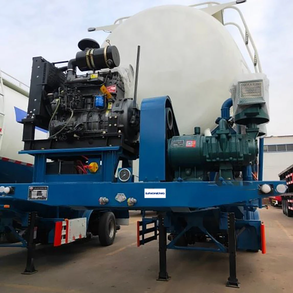 SINOHENG three axle 45 square metre bulk cement powder tank semi-trailer
