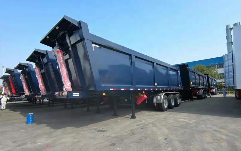 SINOHENG three axle 38cbm U shape tipper dump semi-trailer for stone and sand