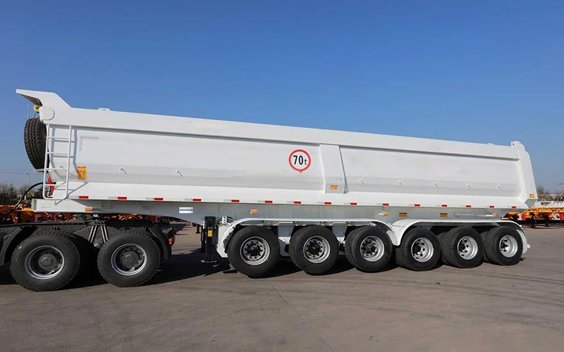 SINOHENG six axle dump tipper semi-trailer with bucket body view 3
