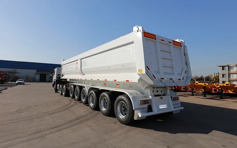 SINOHENG six axle dump tipper semi-trailer with bucket body view 2