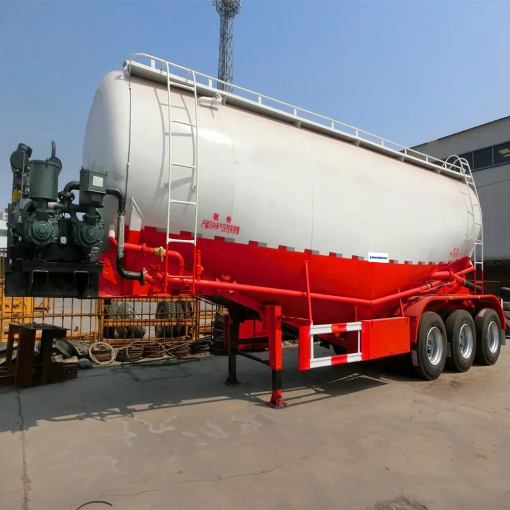 SINOHENG lime coal ash powder transport tank semi-trailer with discharge pipework view 3