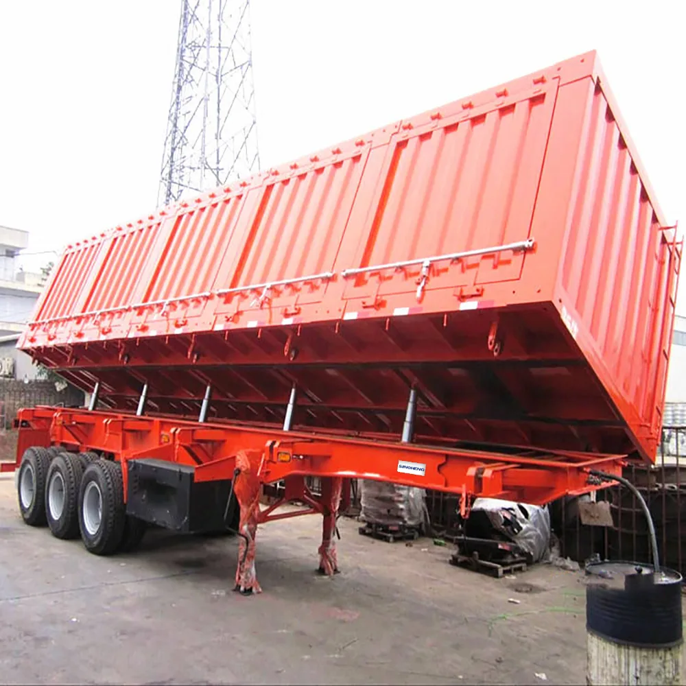 SINOHENG two axle dump tipper semi-trailer for sand stone and coal transport view 3