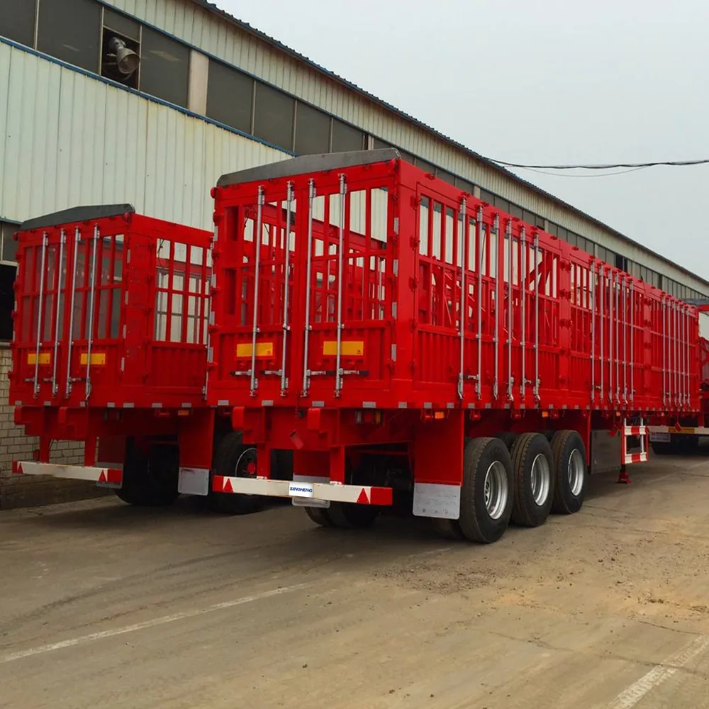 SINOHENG high fence cattle transport semi-trailer with ventilated livestock sides view 2