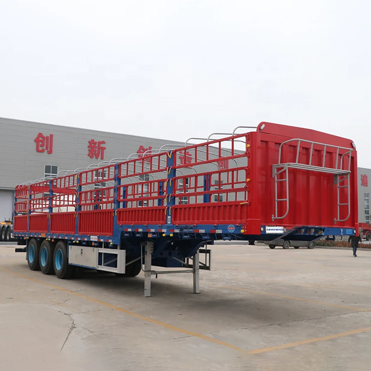 SINOHENG flatbed container side wall cargo semi-trailer with removable panels view 3