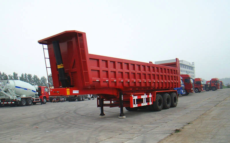 SINOHENG heavy duty gooseneck rear dumping semi-trailer with raised body