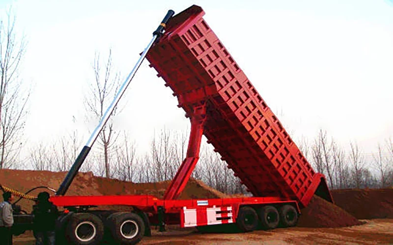 SINOHENG heavy duty gooseneck rear dumping semi-trailer with raised body view 2