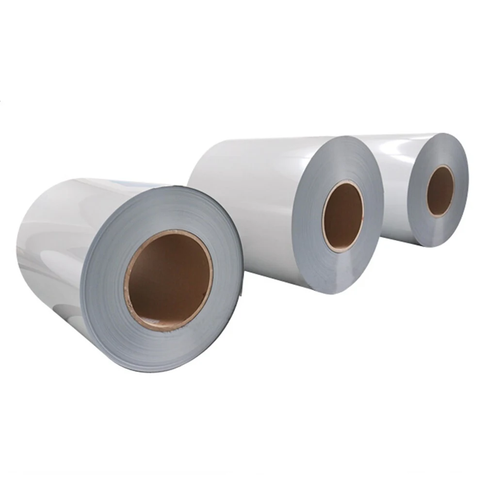 Rolls of white painted whiteboard writing steel coil
