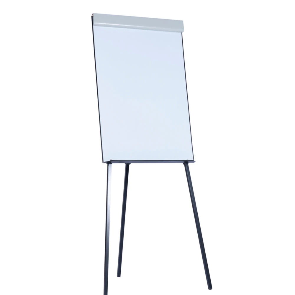 Triple leg flip chart whiteboard with height adjustable tripod legs